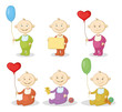 Cartoon children with toys