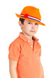 Photo: The boy in an orange shirt and a hat The boy in an orange shirt and a hat