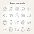 Sketched menu icon set