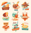 Vector: Retro beach emblems Retro beach emblems