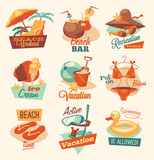 Retro beach emblems