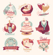 Retro wedding emblems