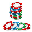 casino chips on a white background