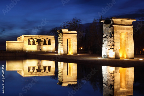 Photo: Temple of Debod with illumination. Temple of Debod with illumination.