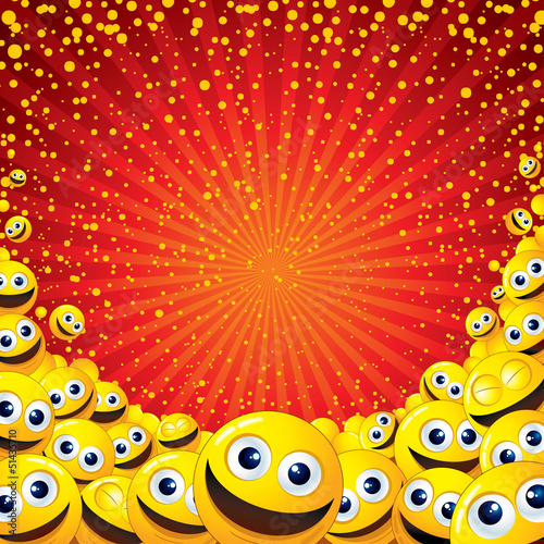 Photo: Funny Colorful Vector Background with Smileys Funny Colorful Vector Background with Smileys