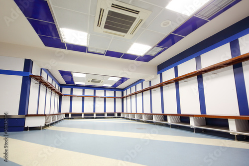Photo: Empty locker room in Stadium Empty locker room in Stadium