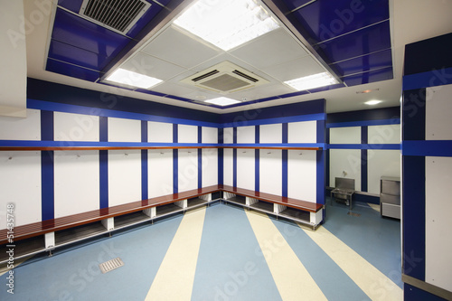 Photo: Empty locker room in Stadium Empty locker room in Stadium