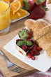 Croissant with Jam on a plate