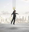 man hangs the hook