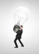 man holding lamp