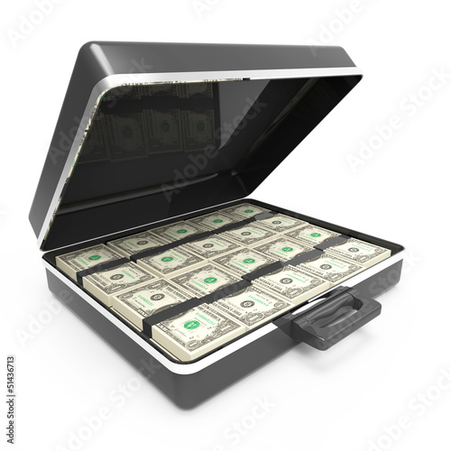 Illustration: Briefcase full of US Dollars Briefcase full of US Dollars