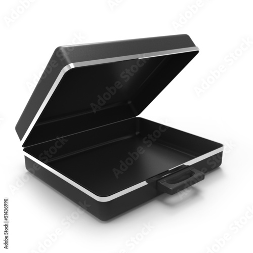 Illustration: 3d Empty briefcase side view 3d Empty briefcase side view