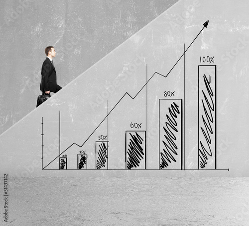 Photo: businessman rises businessman rises