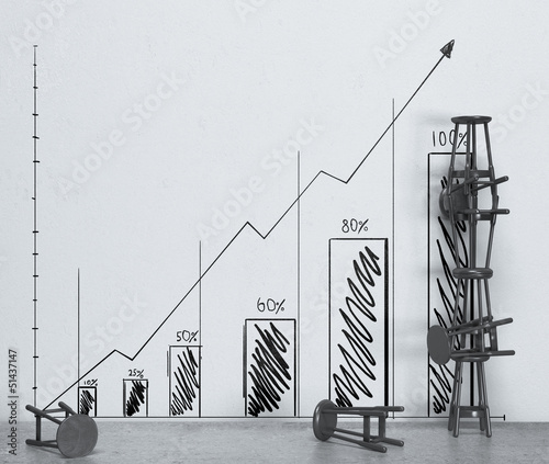 Illustration: graph on wall graph on wall