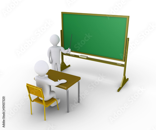 Illustration: Teacher gives instructions to student Teacher gives instructions to student