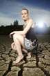 Nice lady on crackled location