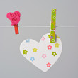 wooden heart on a clothes line