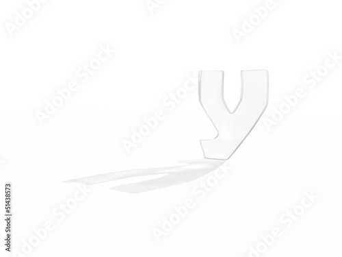 Illustration: 3D render of the text y 3D render of the text y