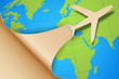 Airplane Taking off on Earth Map
