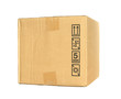 Carton box with caution symbol