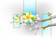 Vector: Colorful Flower blooming on branch of Tree Colorful Flower blooming on branch of Tree