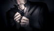 Stylish man wearing mens fashion accessories