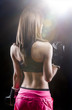 Photo: back muscled young female boxer back muscled young female boxer