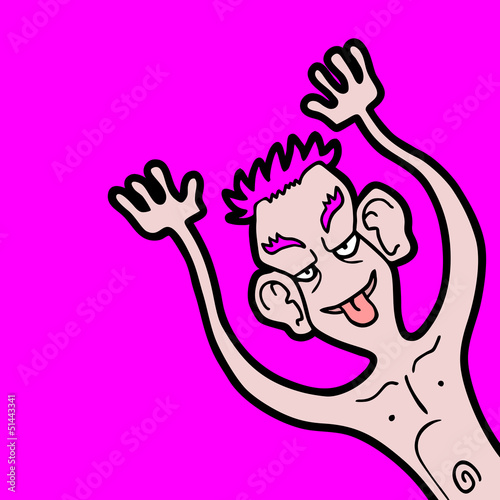 Vector: Pink crazy man Pink crazy man