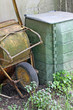 rusted cangrejo and container for the composter and organic wast