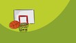 Loopable cartoon of basketballs missing the hoop
