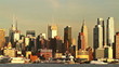Manhattan skyscrapers at sunset