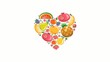 Assortment of fruits heart