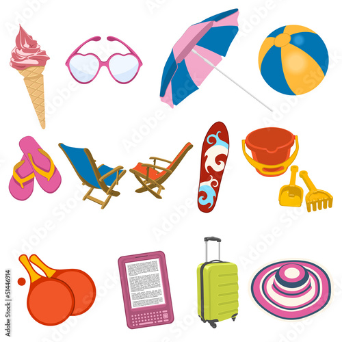 Vector: Cosas imprescindibles en vacaciones Cosas imprescindibles en vacaciones
