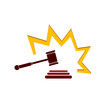 hammer court in color art vector illustration