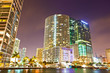 City of Miami Florida, colorful night panorama