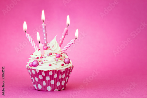 Photo: Pink birthday cupcake Pink birthday cupcake