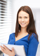 Happy Woman With Big Notepad