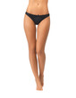 female legs in black bikini panties