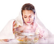 Facial massage in spa.