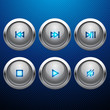 Glossy multimedia control web icon set.