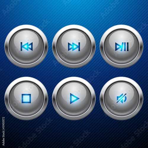 Vector: Glossy multimedia control web icon set. Glossy multimedia control web icon set.