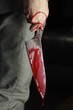 Man holding bloody knife