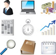 business icons detailed vector set