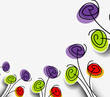 Retro vector floral design element background.