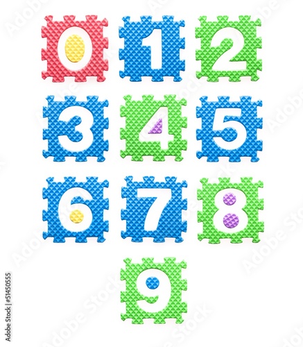 Photo: Colored numbers for children, kid's puzzles Colored numbers for children, kid's puzzles