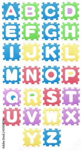 Photo: Colored puzzles letters, Alphabet for children Colored puzzles letters, Alphabet for children