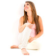 Thoughtful woman smiling