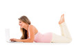 Woman working on her laptop
