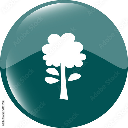 Illustration: Tree icon on round button collection original illustration Tree icon on round button collection original illustration