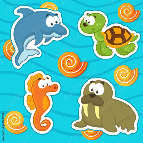 Vector: marine animals icon set marine animals icon set